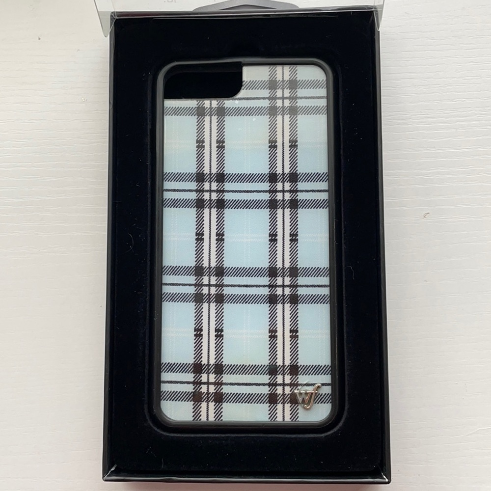 Blue plaid iphone case
